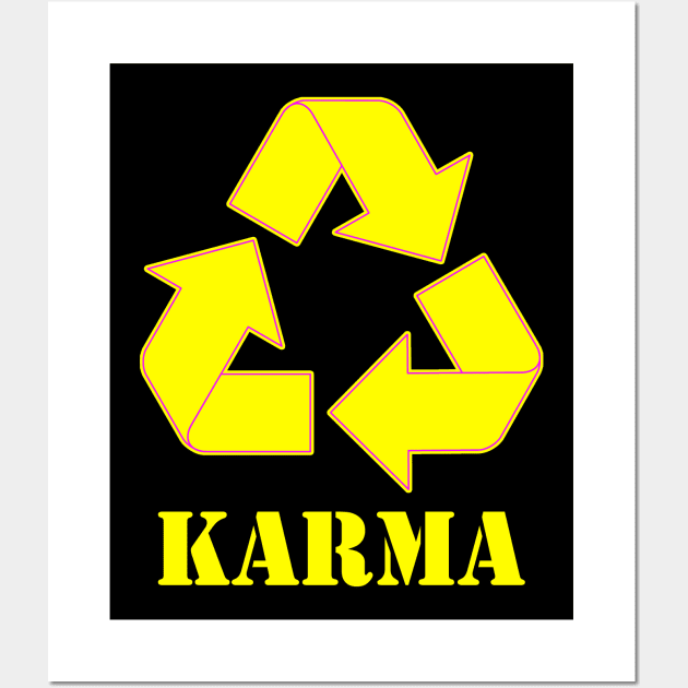 Karma Recycle Yellow Wall Art by CharlieCreator